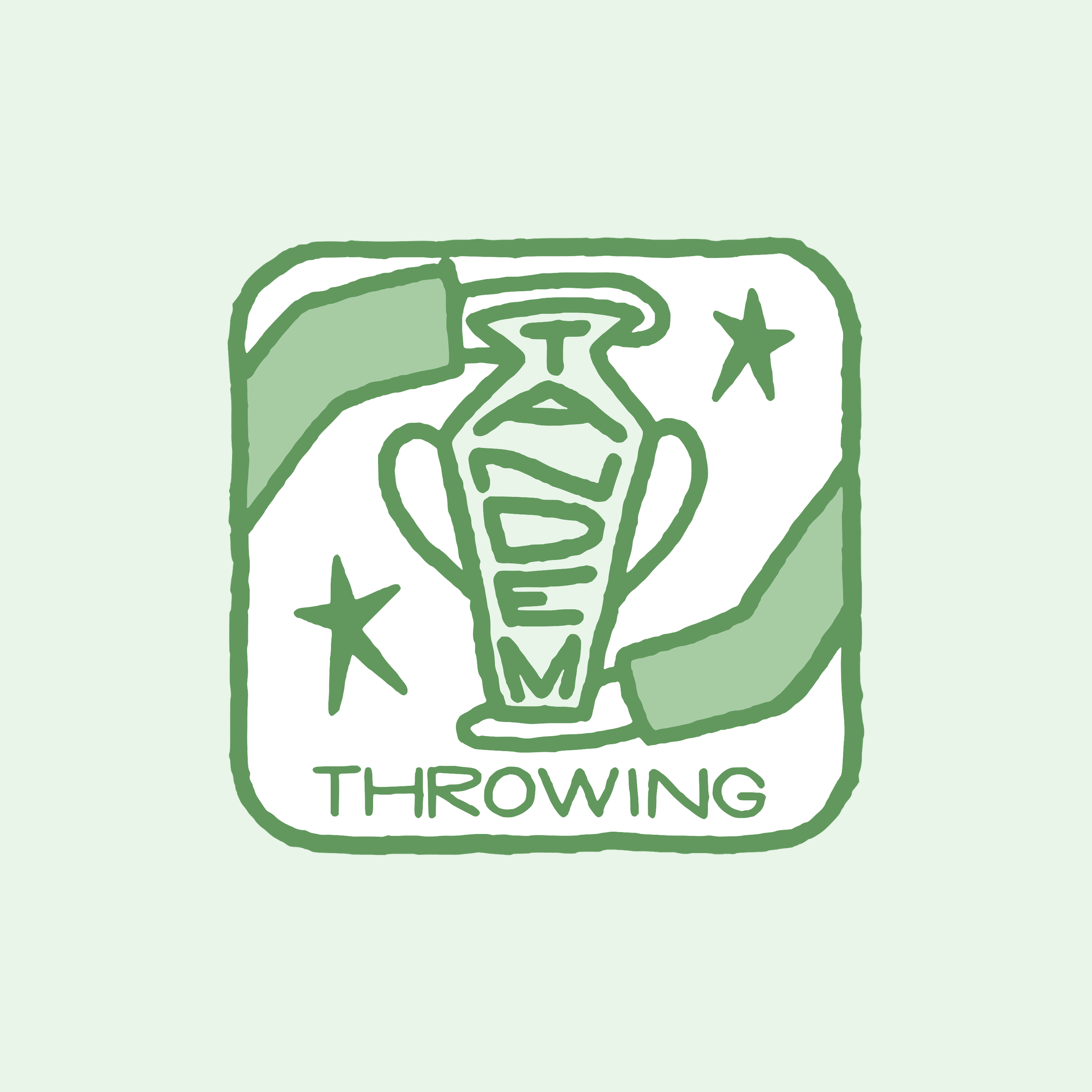 The same logo in two greens on pale green.